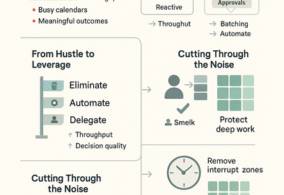 Calendar heatmap showing reactive vs productive time to visualize leadership focus and improve throughput