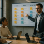 Diagram contrasting pull system and push system workflow highlighting WIP limits and capacity gating
