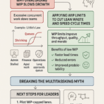Diagram illustrating work-in-progress (WIP) limits boosting office team productivity and reducing multitasking