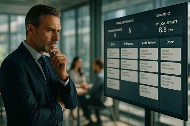 Diagram illustrating lean pull system versus push system showing improved workflow and capacity-based flow