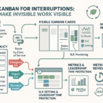 Kanban board illustrating interruption management and quick request visualization in workflow