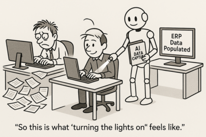 AI-powered data capture software automating manual data entry from invoices and documents into ERP systems