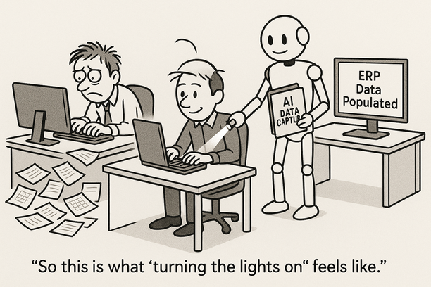 AI-powered data capture software automating manual data entry from invoices and documents into ERP systems