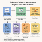 Automated project creation from CRM deal win streamlining sales-to-delivery process with task assignments and SLAs