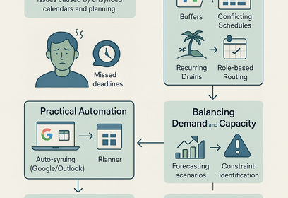 Dashboard showing synced calendar and capacity planning to avoid overbooking and improve resource management