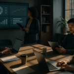 Dashboard view of Monday.com showing async updates and progress tracking for meeting-free Wednesdays