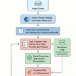 Dashboard view showing AI-driven email-to-task automation workflow in Monday.com enhancing inbox management