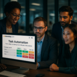 Dashboard showing automated email-to-task conversion workflow in Monday.com saving 5 hours per week