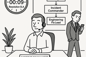Diagram illustrating a SaaS escalation process with defined triggers, SLA timelines, and clear incident ownership