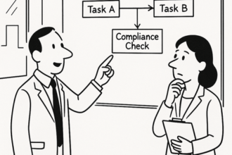 Diagram illustrating parallel pathing workflow reducing lead time and ensuring compliance in regulated manufacturing