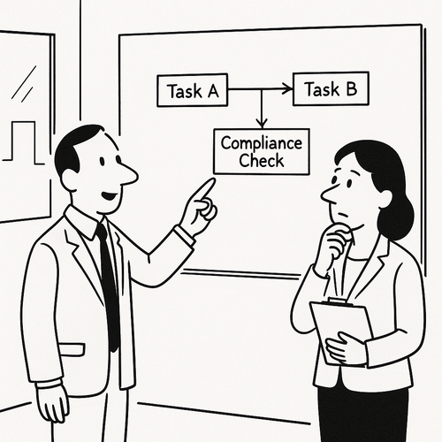 Diagram illustrating parallel pathing workflow reducing lead time and ensuring compliance in regulated manufacturing