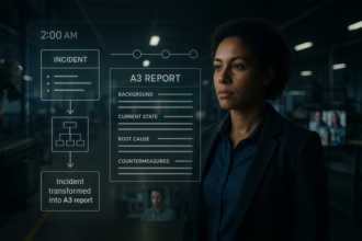 Automated workflow transforming incident forms into standardized A3 root cause analysis reports using Zapier