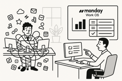 Dashboard of monday Work OS showing unified boards streamlining SaaS consolidation and cost savings