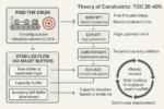 Diagram illustrating the Theory of Constraints process to identify and optimize bottlenecks for increased throughput