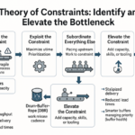 Flow diagram illustrating the Theory of Constraints process to identify and elevate system bottlenecks