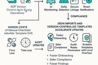 Dashboard showing AI-driven SOP version control syncing audit checklists in real time