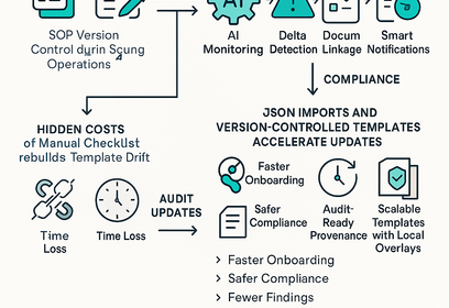 Dashboard showing AI-driven SOP version control syncing audit checklists in real time
