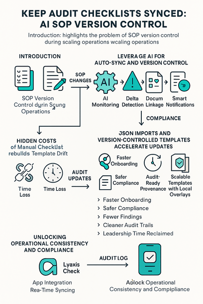 Dashboard showing AI-driven SOP version control syncing audit checklists in real time