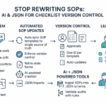 AI-powered SOP checklist version control system automating template updates with JSON integration