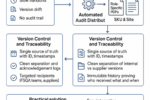 Illustration of automated food safety audit distribution streamlining CAPA processes and reducing shipment holds